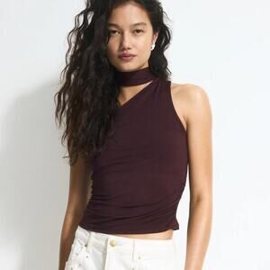 Hm burgundy halter neck top